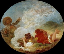 Perrette and the milk pail (The Fables of La Fontaine), ca 1770. Creator: Fragonard, Jean Honoré (1732-1806).