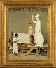 Phidias working on his statue of Minerva, 1869. Creator: Sorbi, Raffaello (1844-1931).