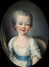 Portrait de petite fille en robe blanche, dite Alexandrine Lenormant d'Etiolles, 1751. Creator: Drouais, François-Hubert (1727-1775).