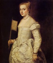 Portrait of a Lady in White, ca 1561. Creator: Titian (1488-1576).