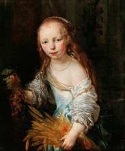 Portrait of a young girl as Ceres, c. 1670. Creator: Noordt, Jan van (1623/24-after 1676).