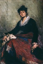 Portrait of Diana Vernon, 1876. Creator: Agneessens, Edouard (1842-1885).