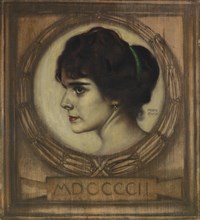 Portrait of Gemma Bierbaum, 1902. Creator: Stuck, Franz, Ritter von (1863-1928).