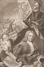 Portrait of Georg Philipp Rugendas (1666-1742), c. 1745. Creator: Haid, Johann Gottfried (1710-1776).