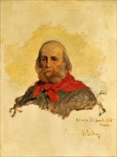 Portrait of Giuseppe Garibaldi (1807-1882), 1860. Creator: Induno, Gerolamo (1825-1890).