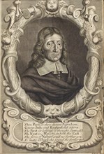 Portrait of John Milton (1608-1674). Frontispiece from Paradise Lost, 1688. Creator: White, Robert (1645-1703).