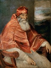 Portrait of Pope Paul III. Creator: Titian (1488-1576).