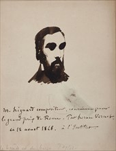 Portrait of the composer Aristide Hignard (1822-1898), 1848. Creator: Vernet, Horace (1789-1863).