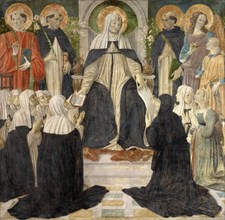 Saint Catherine of Siena as Spiritual Mother of the Second and Third Orders of Saint Dominic, c1499. Creator: Rosselli, Cosimo di Lorenzo (1439-1507).