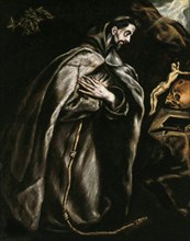 Saint Francis praying, ca 1595. Creator: El Greco, Dominico (1541-1614).