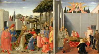 Saint Nicholas Frees an Innocent Man Comdemned to Death (From the Perugia Altarpiece), ca 1437. Creator: Angelico, Fra Giovanni, da Fiesole (ca. 1400-1455).