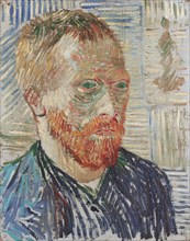 Self-Portrait with Japanese Print, 1887. Creator: Gogh, Vincent, van (1853-1890).