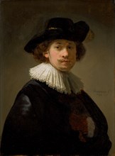 Self-portrait, wearing a ruff and black hat, 1632. Creator: Rembrandt van Rhijn (1606-1669).
