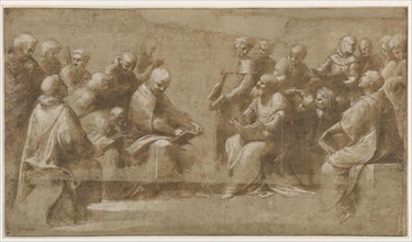 Study for The Disputation of the Holy Sacrament, 1508-1510. Creator: Raphael (Raffaello Sanzio da Urbino) (1483-1520).