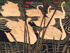 Swans, c. 1900. Creator: Spilliaert, Léon (1881-1946).