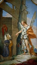 The appearance of the angel before Sarah, ca 1728. Creator: Tiepolo, Giambattista (1696-1770).