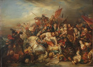 The Battle of the Golden Spurs on 11 July 1302. Creator: Keyser, Nicaise de (1813-1887).