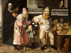 The bellows mender (After Hieronymus Bosch), c. 1550. Creator: Massys, Cornelis (1510-1556).