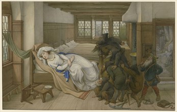 The dwarfs find Snow White asleep, 1874. Creator: Steinle, Edward von (1810-1886).