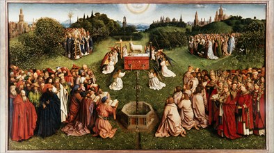 The Ghent Altarpiece. Adoration of the Mystic Lamb, 1432. Creator: Eyck, Jan van (1390-1441).