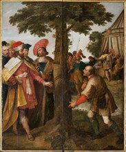 The miracle of the tree cut down. (The miracle of Saint Gummarus), 1627. Creator: Francken, Frans, the Younger (1581-1642).