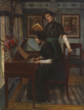 The music lesson, c. 1890. Creator: Firle, Walter (1859-1929).