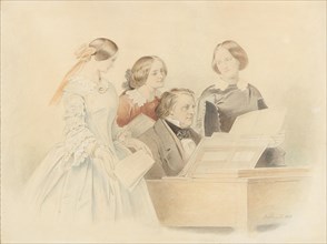 The rehearsal with Franz Lachner, 1858. Creator: Schwind, Moritz Ludwig, von (1804-1871).