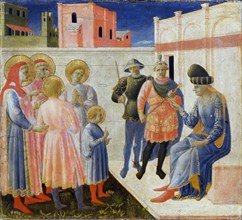 The Saints Cosmas and Damian with their Brothers before the Proconsul Lysias..., c. 1440. Creator: Angelico, Fra Giovanni, da Fiesole (ca. 1400-1455).