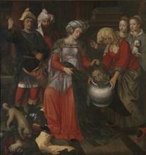 Tomyris Receiving the Head of Cyrus, 1610. Creator: Pieters, Pieter (Petrus) (?-1614).