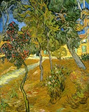 Trees in the garden of the asylum, 1889. Creator: Gogh, Vincent, van (1853-1890).