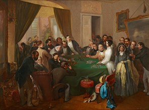Va banque (Gambling), 1840. Creator: Swoboda, Eduard (1814-1902).