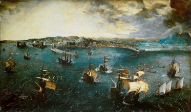 View of the bay of Naples, ca 1550-1565. Creator: Bruegel (Brueghel), Pieter, the Elder (ca 1525-1569).