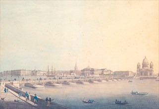 View of the Saint Isaac's Bridge in Petersburg, before 1820. Creator: Hammer, Christian Gottlieb (1779-1864).