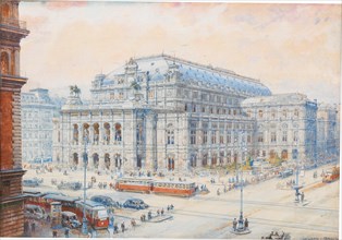 View of the Vienna State Opera. Creator: Frank, Friedrich (1871-1945).