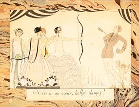 Visez au coeur, belles dames! From Le Bonheur du Jour ou, Les Graces à la Mode, 1924. Creator: Barbier, George (1882-1932).