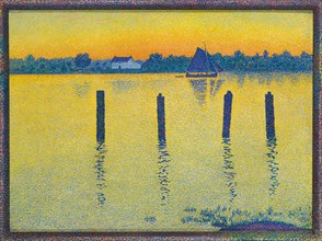 Voilier sur l'Escaut (Sailing Boat on the River Escaut), 1892. Creator: Rysselberghe, Théo van (1862-1926).