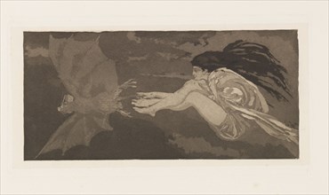 Witch and Bat, 1880. Creator: Klinger, Max (1857-1920).