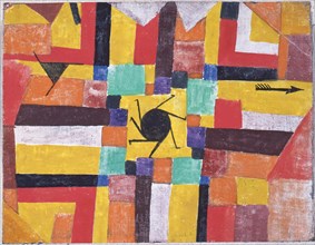 With the Rotating Black Sun and the Arrow, 1919. Creator: Klee, Paul (1879-1940).