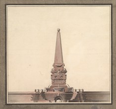 Design for a fountain with an obelisk, ca. 1760-80. Creator: Anon.