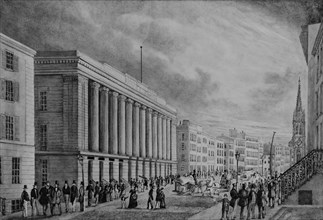 Wall Street, New York, 1848. Creator: Anon.