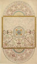 Design for a Ceiling with Square Central Compartment and Semicircular Ends..., late 18th century. Creator: Anon.