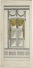 Design for a Window with Yellow Drapery, 18th century. Creator: Anon.