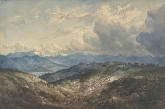 Mountainous Landscape with Approaching Thunderstorm, 19th century. Creator: Anon.
