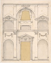 Design for a Wall Elevation over Two Floors, 17th century. Creator: Anon.