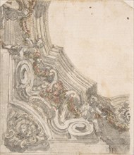 Design for the Decoration of the Corner of a Ceiling, 17th century. Creator: Anon.