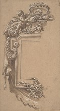 Ornamental Design with Putto and Skulls, 17th century. Creator: Anon.