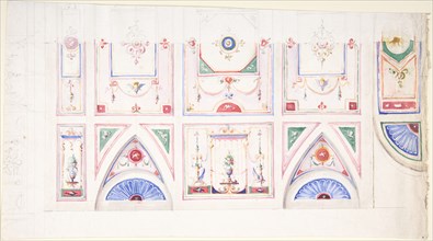 Design for a Painted Ceiling, 1825-75. Creator: Anon.