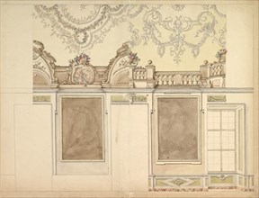 Two Alternate Elevations for an Interior Wall, 1700-1780. Creator: Anon.