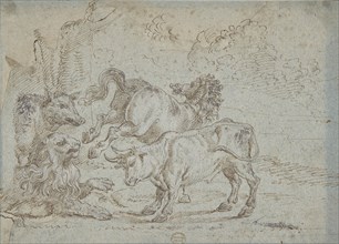 Horse, Bull, Lion, and Boar, 17th century. Creator: Anon.