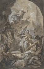 Martyrdom of Saint Ursula? Saint Paula?, 17th century. Creator: Anon.